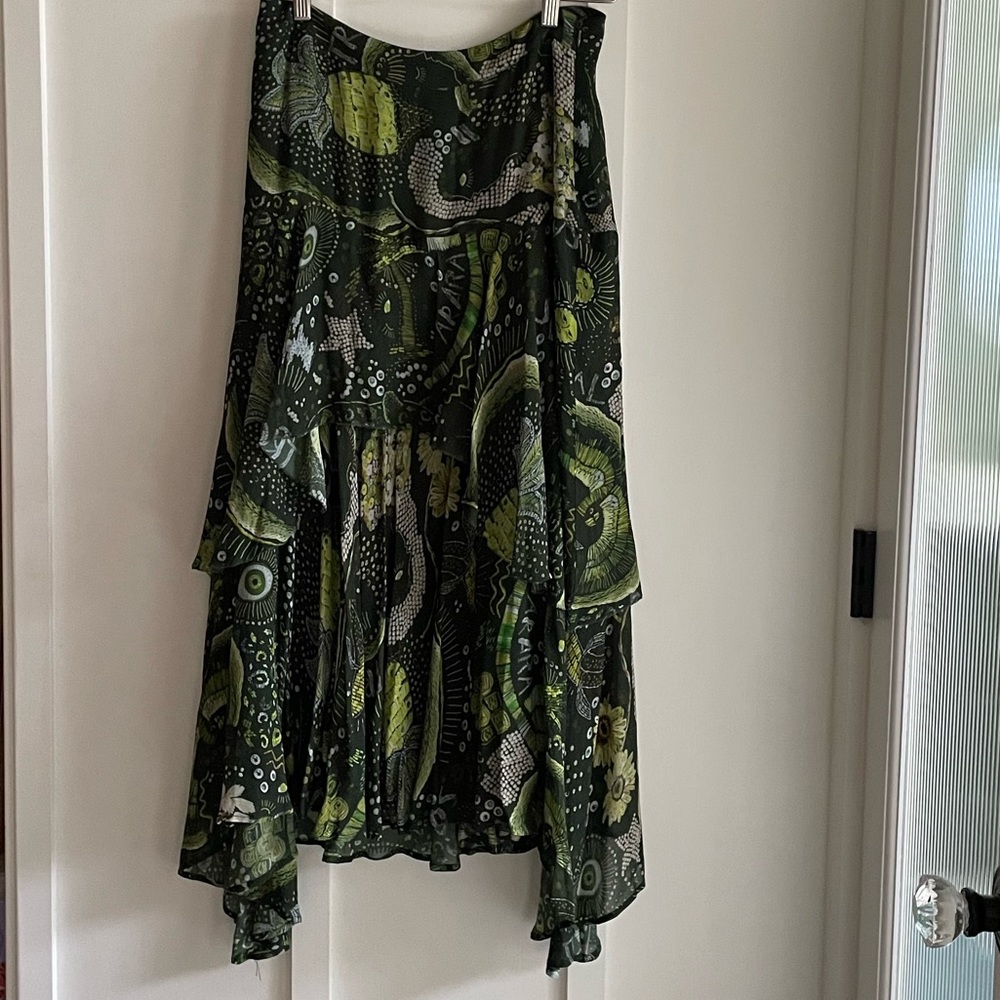 Farm Rio midi skirt- Green Borogodo